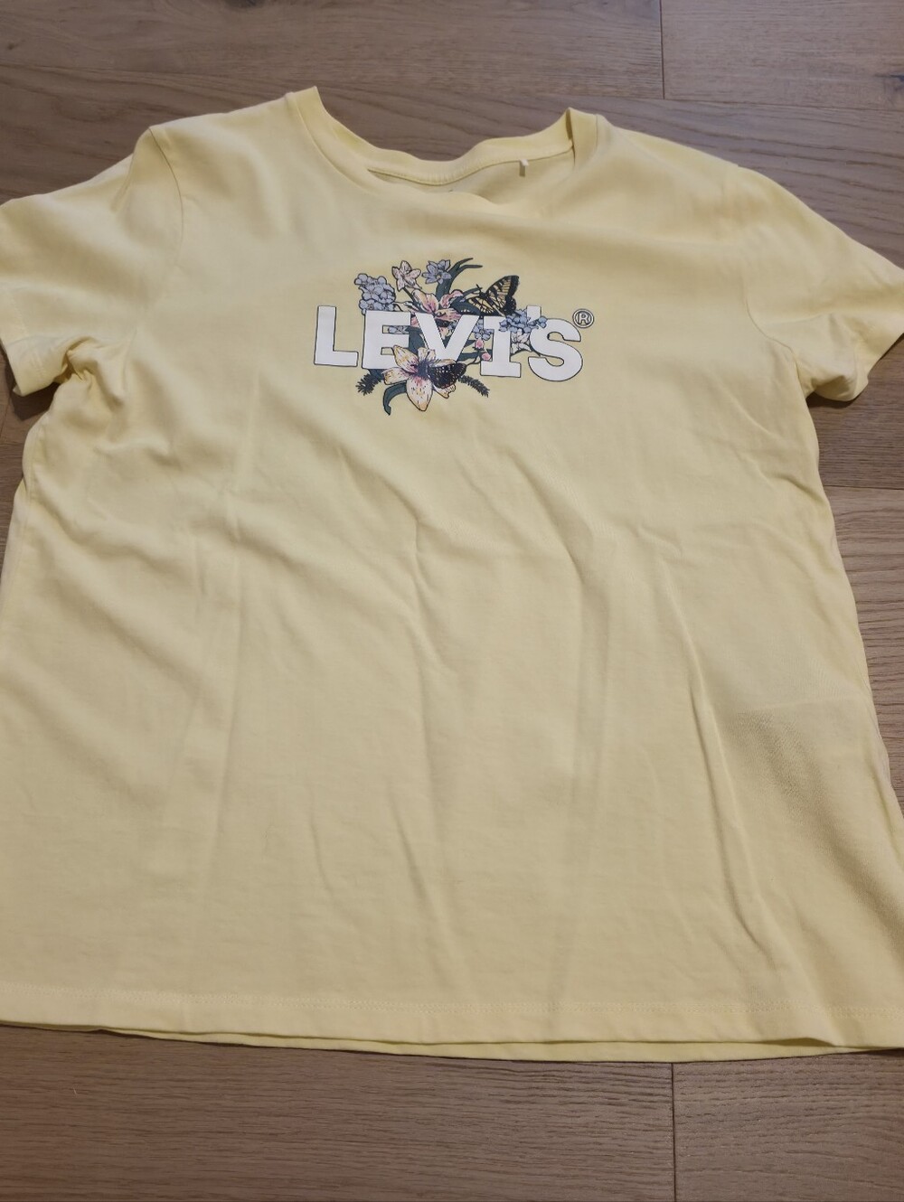 Levi's Yellow Crewneck Tee with Floral Logo